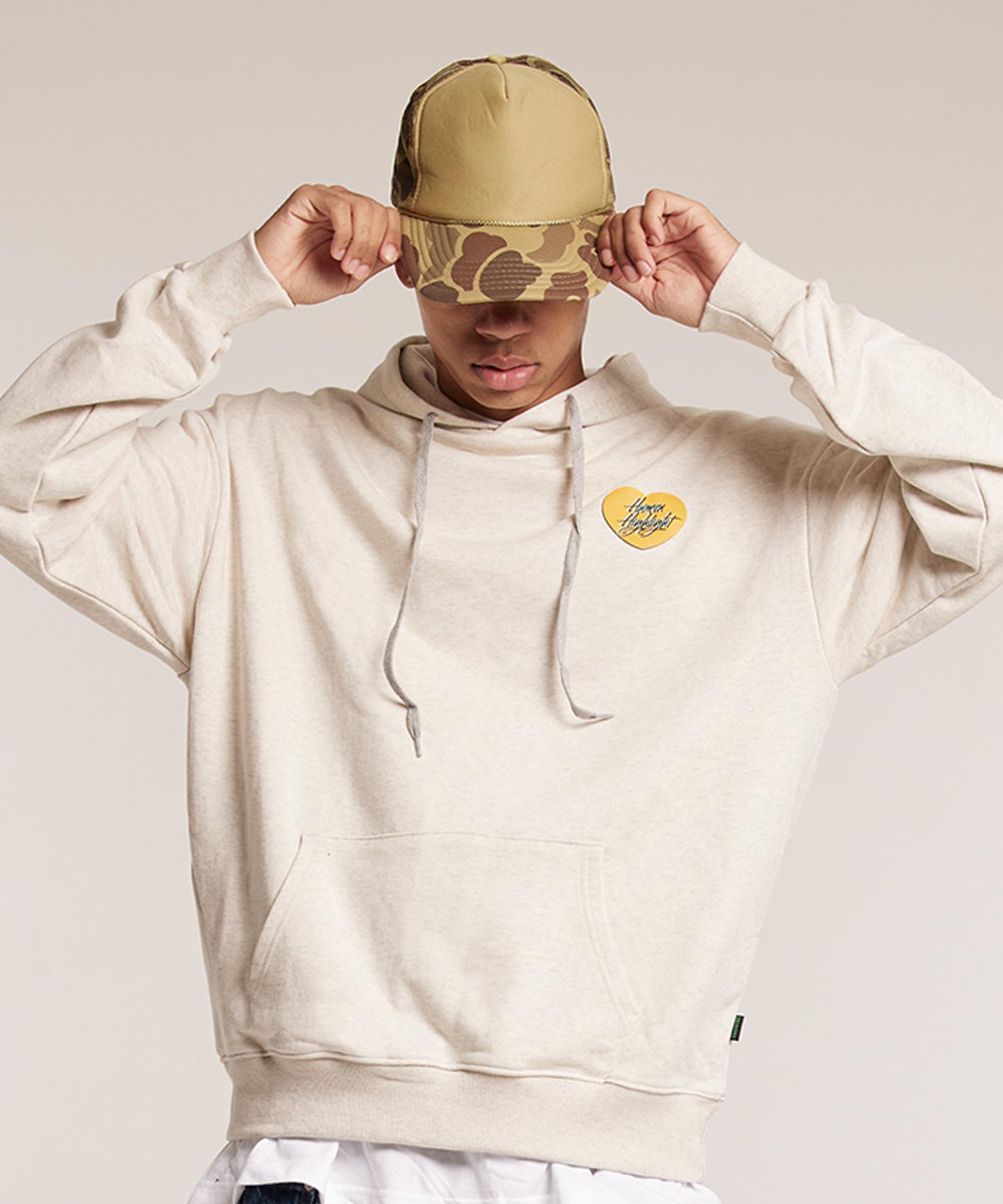 Cream Soda Lab Human Highlight Small Heart Hood Oatmeal Yellow Fleece-Lined Xl