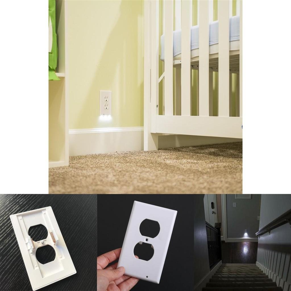Vielseitige Steckdosenabdeckung mit LED-Nachtlichtsensor für sichere Nutzung