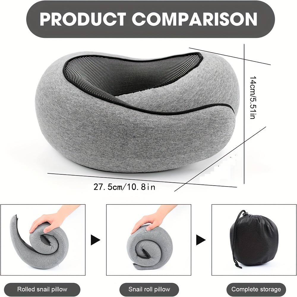 Soft and Durable Neck Support Pillow with Breathable Mesh Cover for Comfortable Airplane and Long Travel - Gray