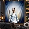 Wandbehang Wandteppich Cristiano Ronaldo Druck Stoff für Wohnzimmer Schlafzimmer Heimdekoration