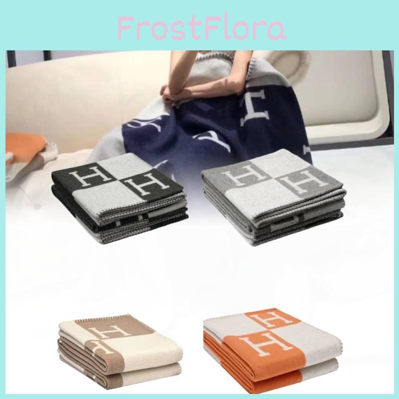 Luxurious Wool Cashmere Blanket Thick Warm Geometric Pattern Office Throw