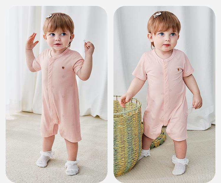 Mini Balabala baby jumpsuit is soft, skin friendly, breathable, and anti mite home baby clothing