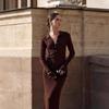 2025 Autumn European & American Women's Knitted Wool Dress with Button Shirt Collar