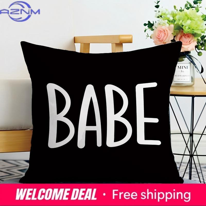 Black And White Ins Style Printed Decorative Pillowcase Bedroom Living Room Square Cushion Pillowcase