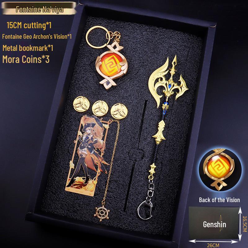 Genshin Impact Keychains, Bookmarks, Charms & Weapon Models Set - Ideal Gifts for Students
