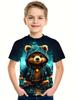 Kids Boys Clothes Short Sleeve Cool Bear Print Children Summer Clothes Boys Tshirt Casual Stylish Girl Clothes O-Neck Child Tops
