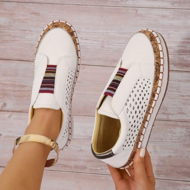 2025 new women's casual single shoes flat-soled large-size thick-soled breathable color matching casual single shoes women's shoes