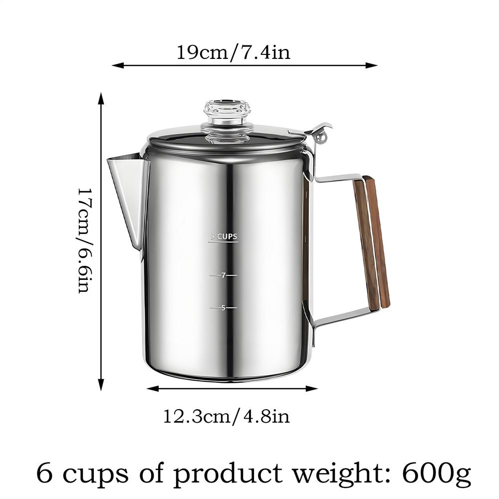 Perkolator Kaffekanna Kaffebryggare Perkolator Bärbar Maskin med Kompakt Vintage Design för Husbil Camping Picknick