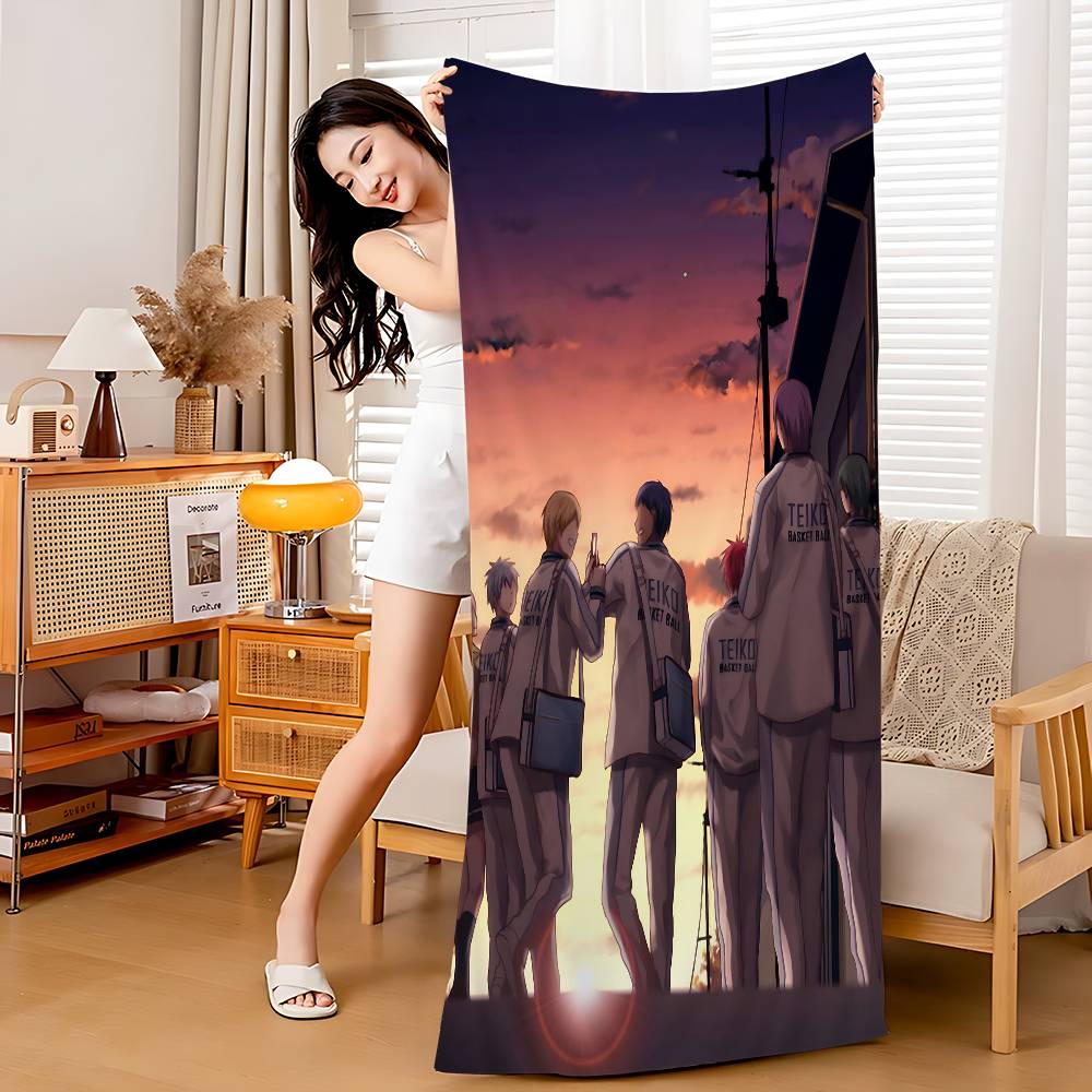 Toalla de Baño Anime Baloncesto Kuroko Microfibra Suave Absorbente de Agua Transpirable Para Niña Niños Decorativa Dibujos Animados Toalla de Playa