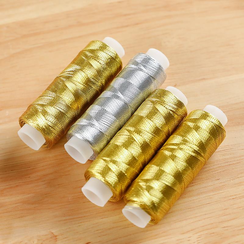 200 Yarns Gold Silver Thread Metal Thread Bright Light DIY patchwork Household Sewing Machine Embroidery Thread TJ9757