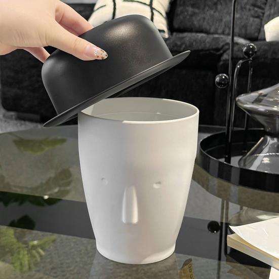 Yousheng Herrenkopf Taschentuchhalter Gentleman mit Zylinder Taschentuchbox Künstlerischer Taschentuchspender Schreibtisch Mülleimer für Zuhause Büro Wohnzimmer Schlafzimmer