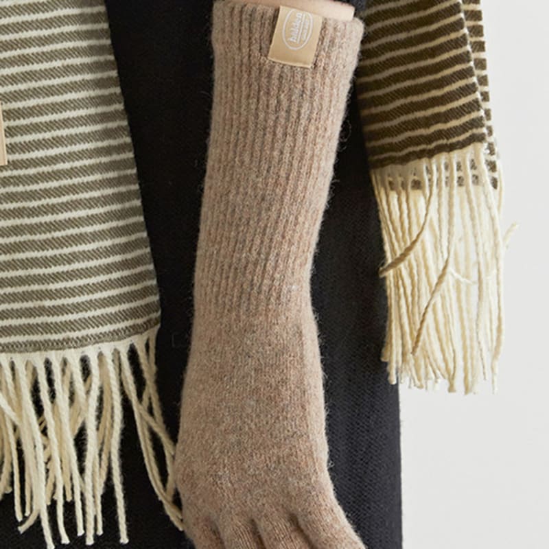 halden basic long wool gloves (G003_beige)
