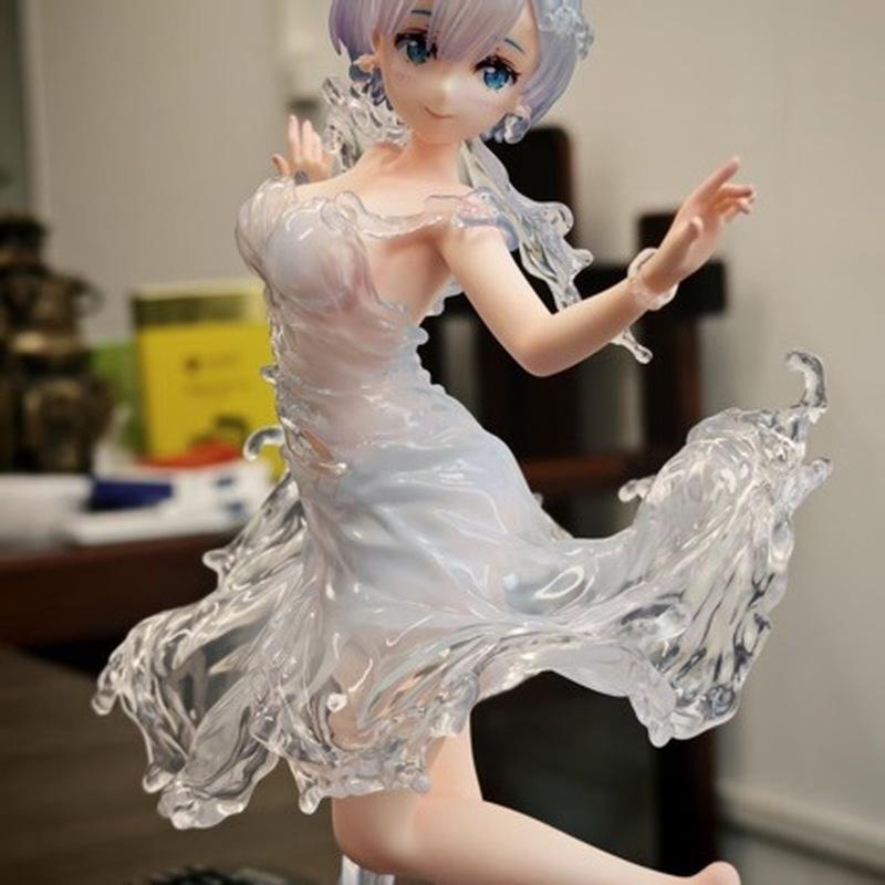 Nouveau 24cm Re:Zero Starting Life In Another World Rem Robe d'Eau Remplacement Double Face Pose Debout Figurine Anime Modèle Jouet