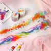 1Roll Rainbow Gradient Die-Cut PET Tape for Scrapbooking DIY Journal Collage Art Phone Case Notebook Decoration Gift Craft