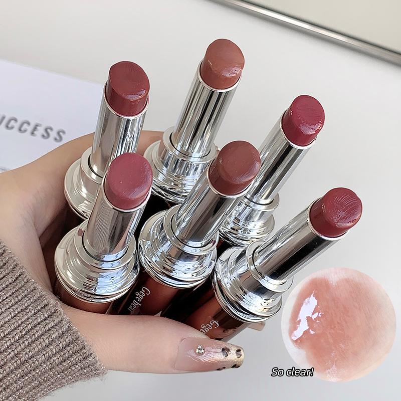 Glossy Mirror Lipstick Gege Bear Red Brown Shade Moisturizing, Waterproof, Long-Lasting, Perfect for Holiday & Party Lip Gloss