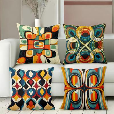 Colorful Abstract Patterned Throw Pillow Covers Polyester Pillowcase,sofa Decorative Cushion Cov Headboard Pillow