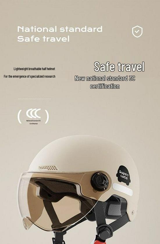 3C Certified Women's Summer Electric Scooter Helmet, Breathable & Sun-Protective, All-Season Bicycle Safety Half Helmet.