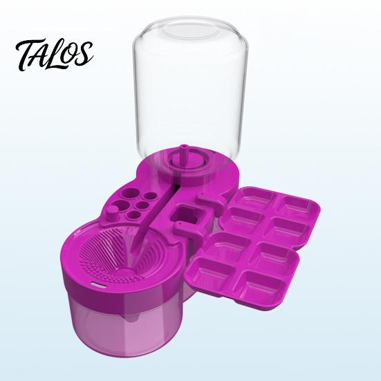 Multi-functional Paint Brush Tool 6 in 1 Cleaner Artists Teachers Kids Rinser Holder Palette Water Circulation Portable Painting ABS Plastic