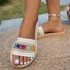 Women's Slippers Outdoor Flat Designer Shoes Women Large Size Bohemian Ethnic Sandals Tassel Beach Slippers Slides Women