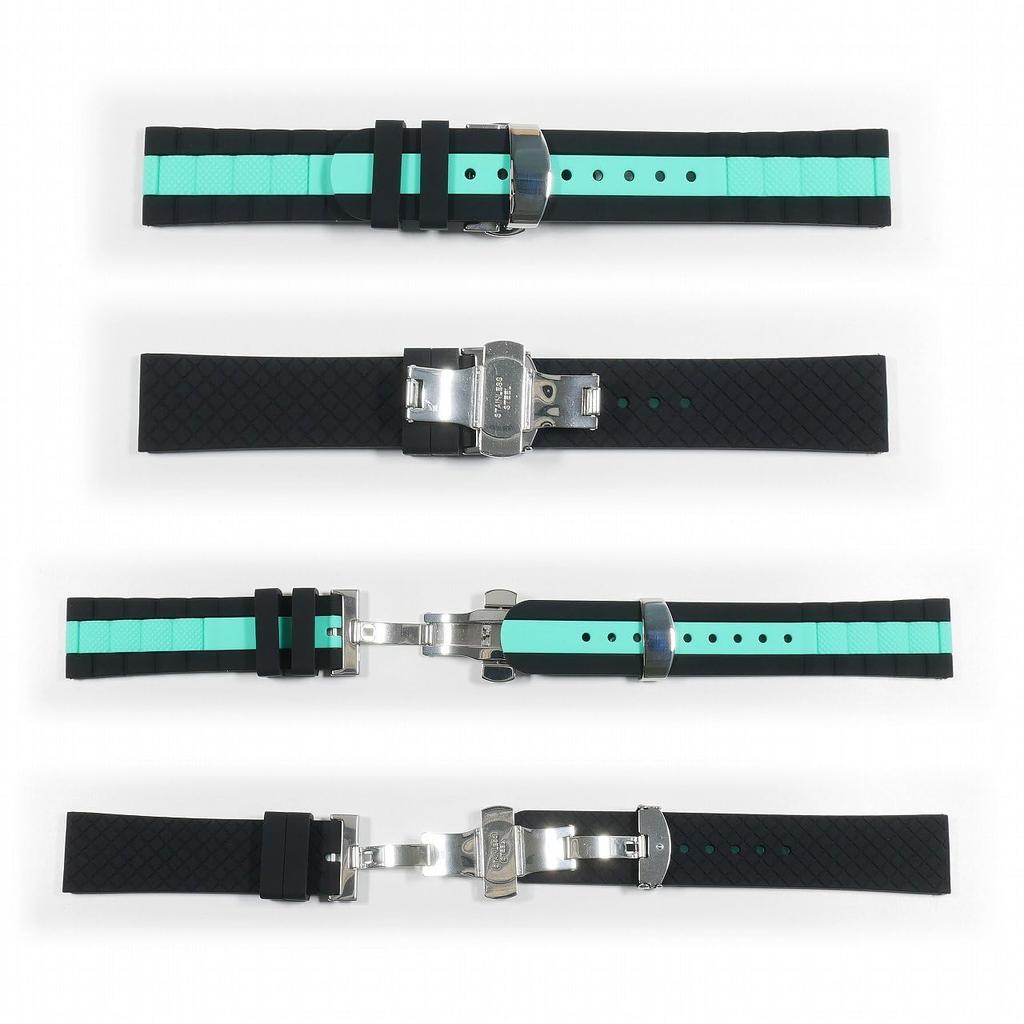 BLANCPAIN X Swatch Exclusive Rubber Strap with D-Buckle (Black & Green)