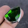 Natural Peridot Gemstone Handmade 925 Sterling Silver Jewelry Ring Size 7 A3F78