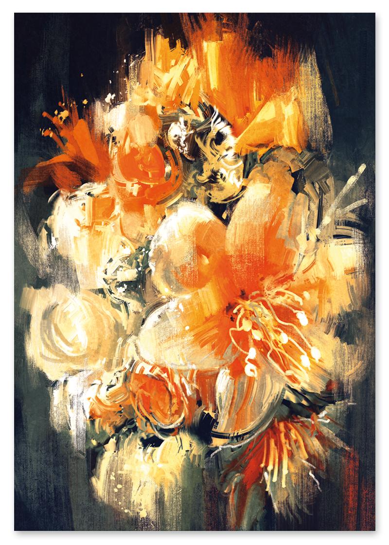 

Картина на полотні з абстрактними квітами 50x70 cm