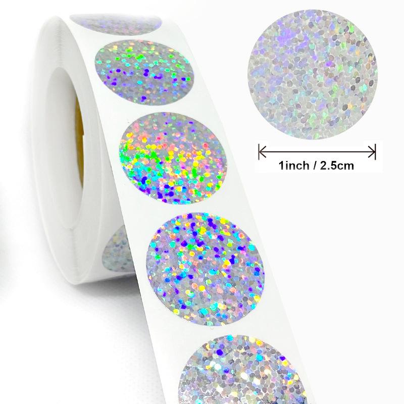 500pcs/roll 1inch Sequin Sticker Star Heart Circle Decor Sticker Gift Decor Sticker Birthday Baby Shower Party Decor Supplies
