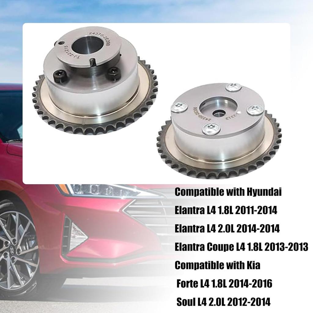 FZJDSD Intake & Exhaust Camshaft Phaser Adjuster Actuator CVVT Gear Compatible with Hyundai Elantra Tucson Sonata 2014-2021 Compatible with Kia Forte