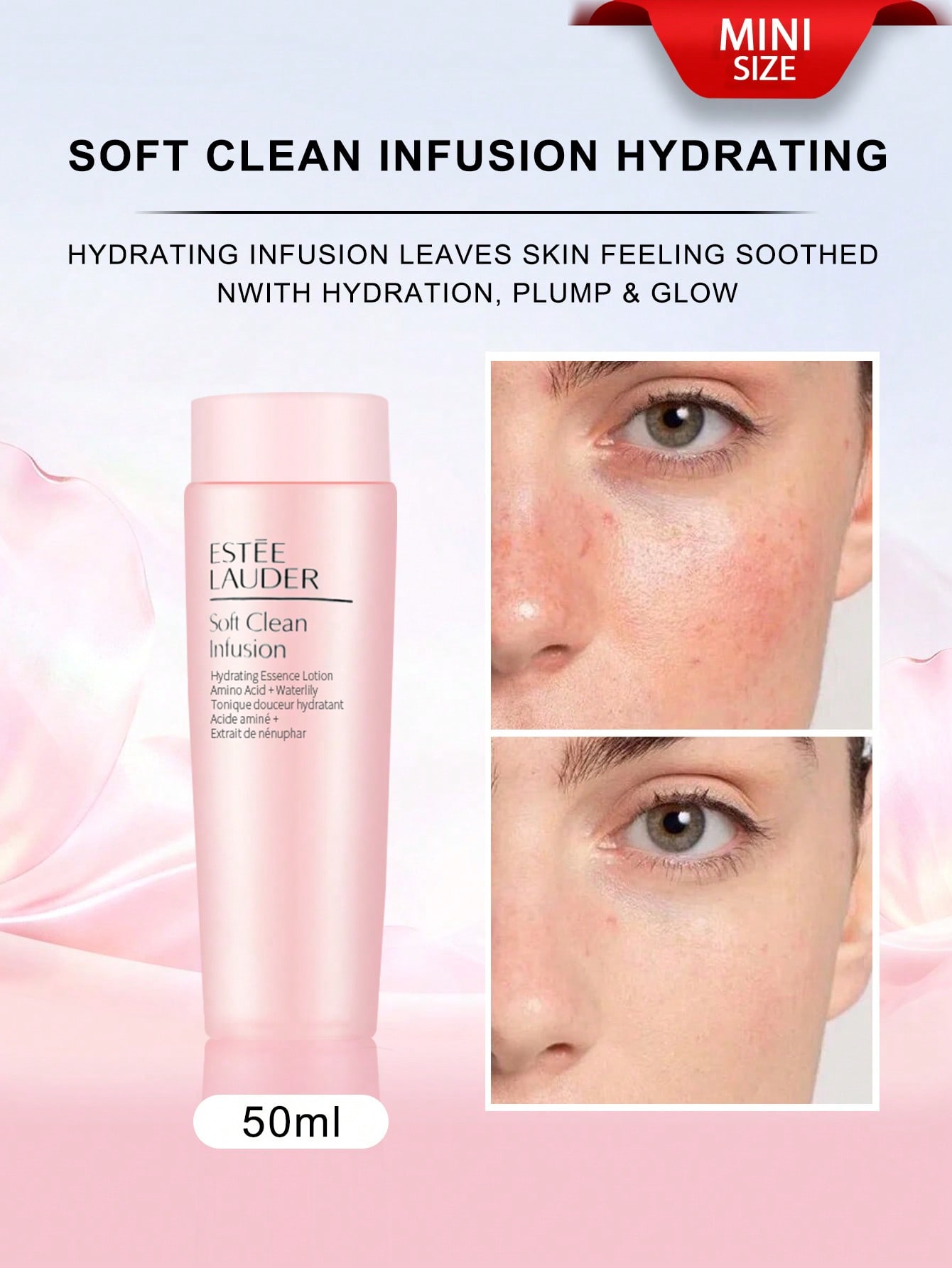 

ESTEE LAUDER Soft Clean Infusion Hydrating Essence Lotion with Amino Acid + Waterlily- 50ml 50ml