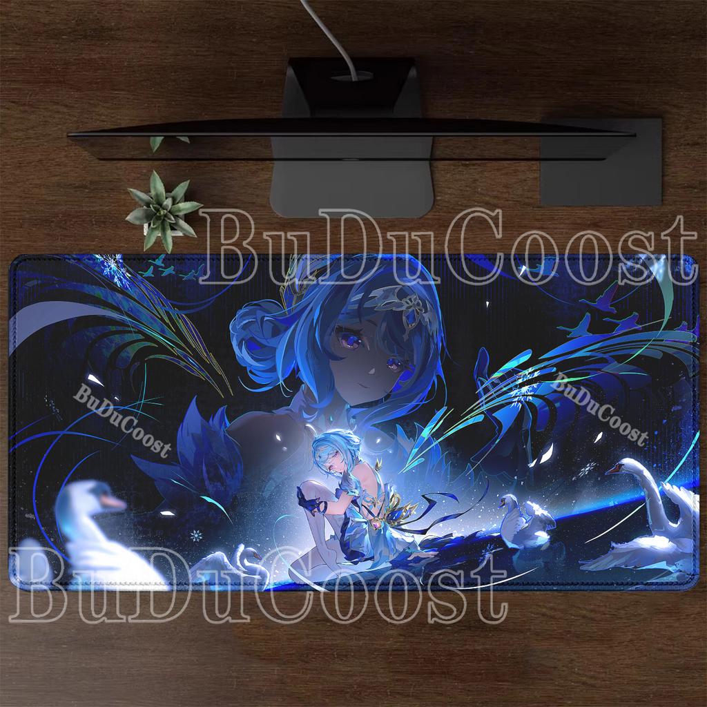 Tastatură și Mousepad Gaming Odette Genshin Impact PC Cauciuc Overlock Mousepad Birou Bază Anti-alunecare Imprimare HD Covor de Birou XXL