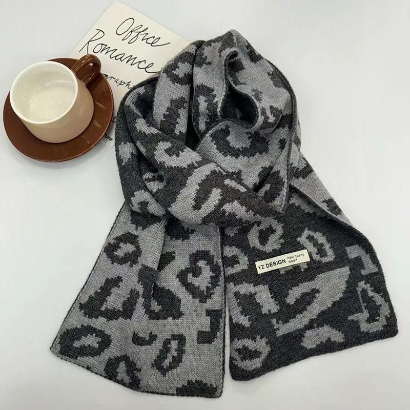 Couple Leopard Print Scarf Fashionable Versatile Warm Texture Fashionable Scarf Autumn and Winter Scarf