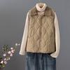 Women's Lamb Wool Blend Diamond Grid Lapel Vest