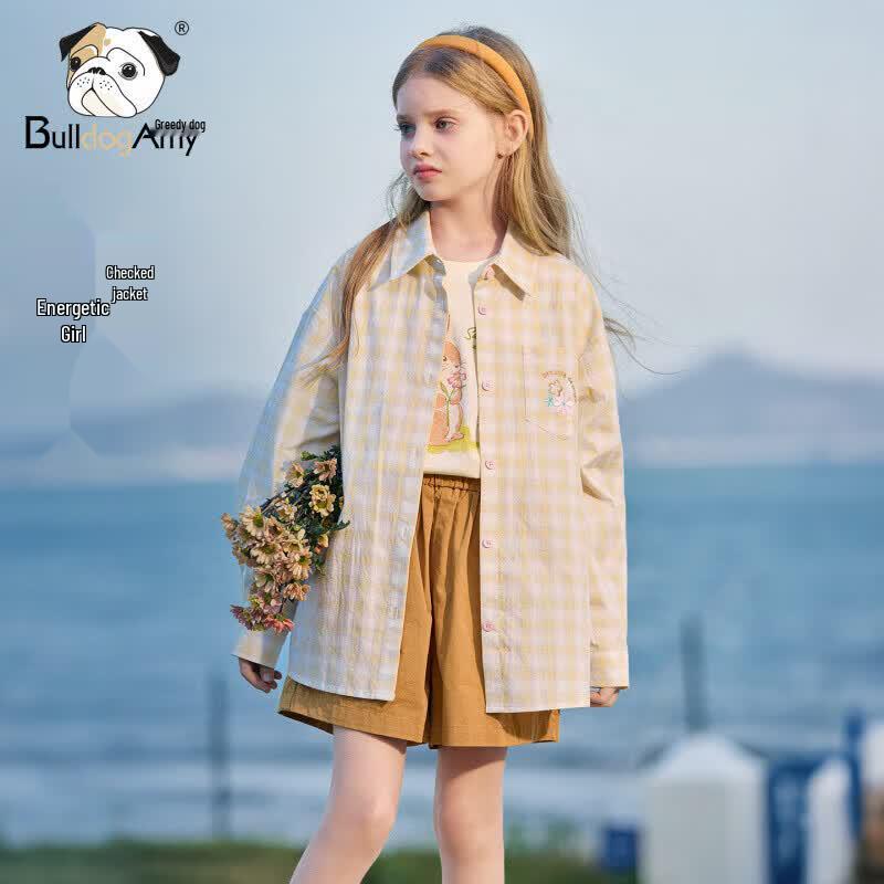 CHANZUIGOU Girls Embroidered Lemon Cotton Sun Protection Jacket 140 cm