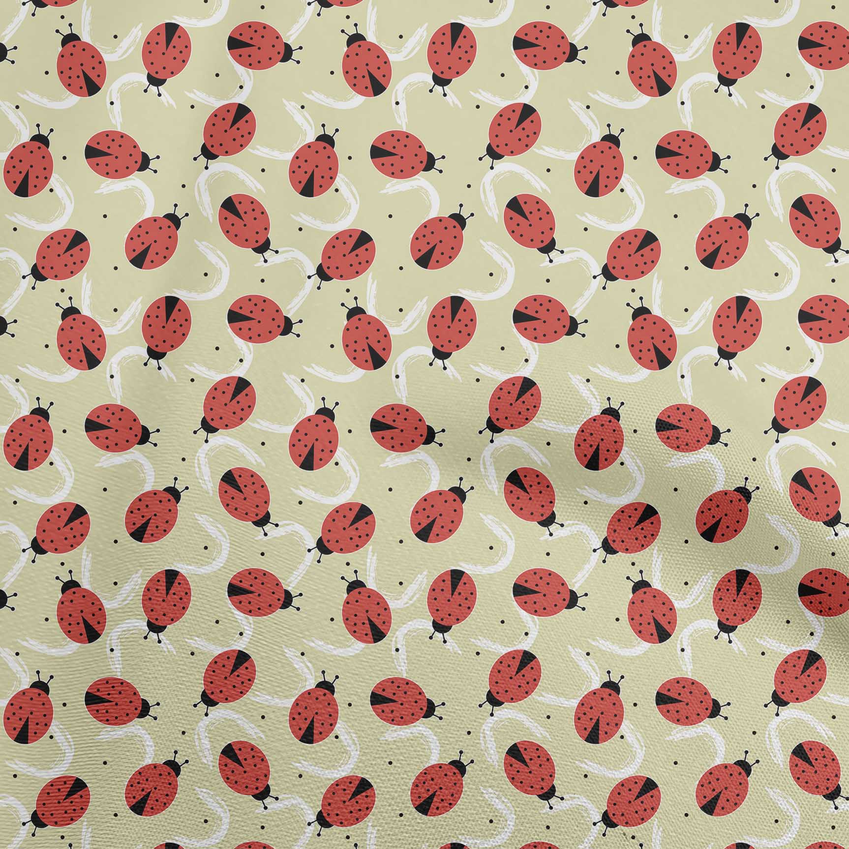

oneOone Cotton Poplin Blue Fabric Bird Ladybird Sewing Fabric By The Yard Printed Diy Clothing Sewing Supplies 42 Inch 42 Inch Wide - Viscose Chiffon червоний