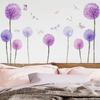 Purple Dandelion Butterfly Pattern Wall Stickers Home Decoration Stickers Accessories for Living Room Sofa Bedroom Background