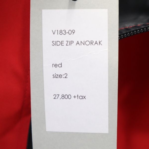 unused VAST222 18AW made in Japan Side zip Anorak Parker 2 Red Men's Used