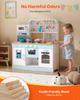VEVOR Cucina Giocattolo per Bambini, Set Cucina Giocattolo in Legno con Luci e Suoni, Cucina per Bambini Piccoli con Dispenser di Ghiaccio, Forno, Lavello, Microonde