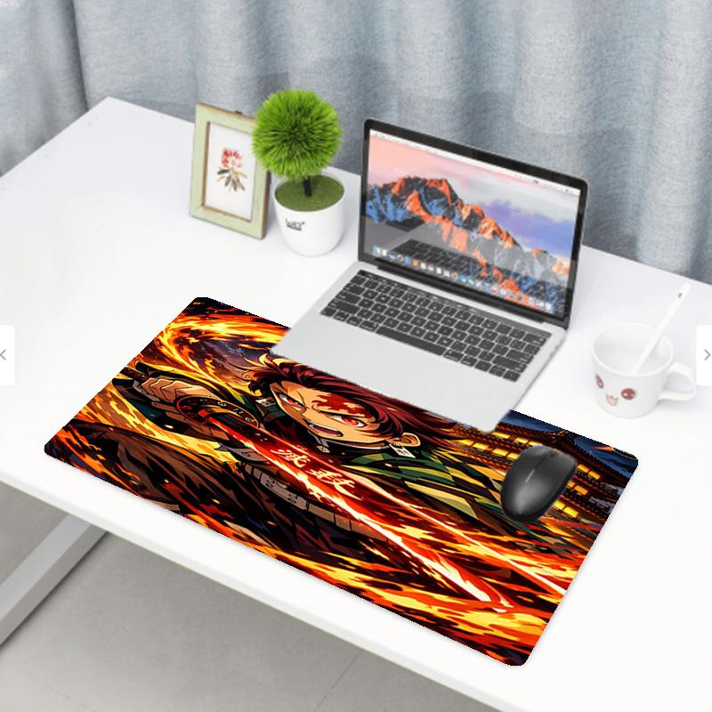 Demon Slayer Print Mouse Pad, Anti‑Slip Desktop keyboard Mat, for PC Laptop Gaming Working Daily Use, Cool Festival Surprise Gift
