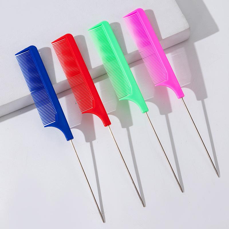 Steel Needle Hairdressing Stylist Comb for Coloring, Highlighting, and Styling - Pointed Tail for Girls and Children.