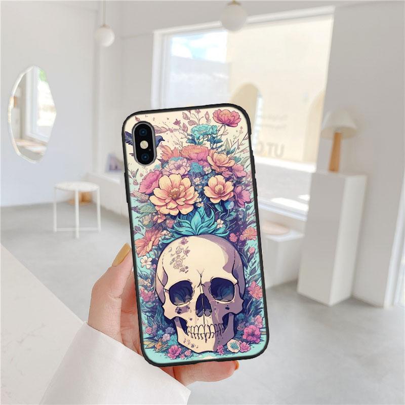 LO87 Skeleton Skull Phone Case for Samsung Galaxy A11 A12 A13 A15 A52S A53 A55 A56 A70 A71 A72 A73 F06 F16 F56 S10 Plus S10e