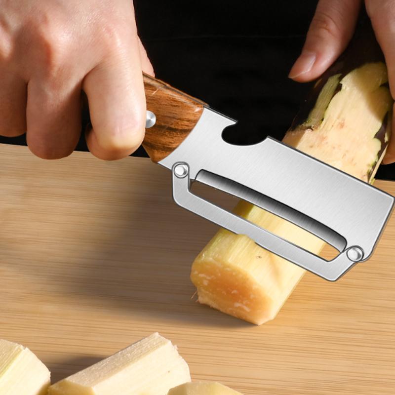Stainless Steel Kitchen Peeler Green Onion Slicer 3-in-1 Multi-Functional Peeler for Fruits and Vegetables Bottle Opener Peeler