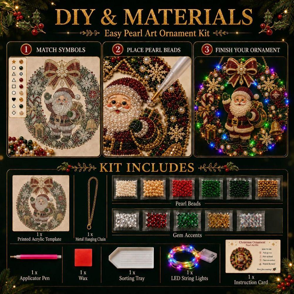 Dekorativer Weihnachts-Kranz Anhänger Funkelndes DIY Hänge-Set Weihnachts-Schmuck
