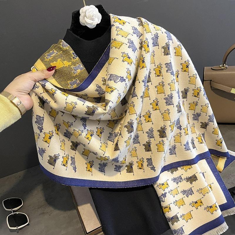 Imitation cashmere scarf women's versatile office warm shawl women's autumn and winter windproof scarf