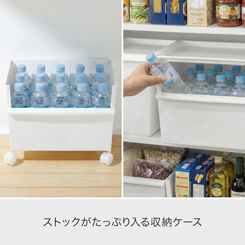 Like-it Aufbewahrungsboxen, Aufbewahrung für Kleinteile, Aufbewahrung für Fertiggerichte, Behälter, Behälter, Breit und Tief x 2 Sets (mit Rollen), Weiß, ca.. 38,8 cm B x 26