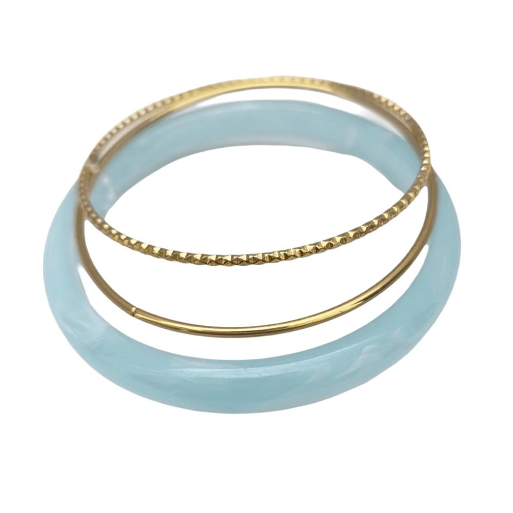 3Pcs/set Vintage Simple Round Bracelets Bohemian Retro Hand Ring Acrylic Smudging Bangles  Gift