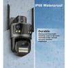 6K 12MP IP Outdoor Three Lens Wifi Surveillance Protection Auto Tracking PTZ Security CCTV Camera