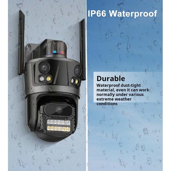 6K 12MP IP Outdoor Three Lens Wifi Surveillance Protection Auto Tracking PTZ Security CCTV Camera