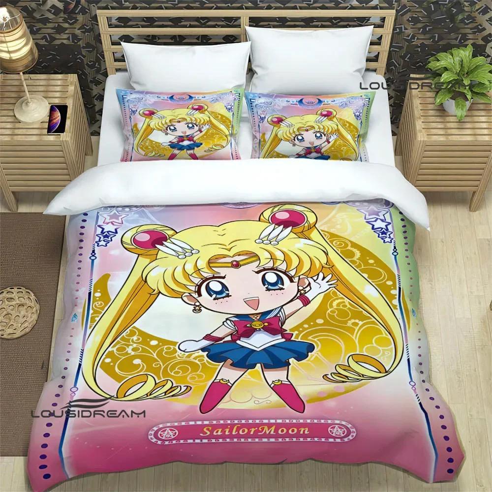 Cartoon S-Sailor Moon Bedding Sets Exquisite Bed Supplies Set Duvet Cover Bed Comforter Set Bedding Set Luxury Birthday Gift