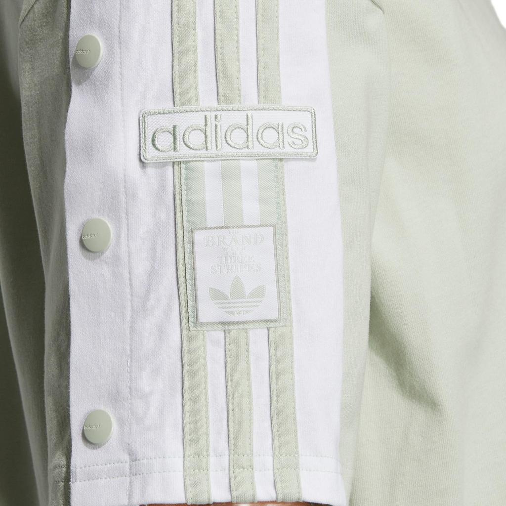 Adidas Originals Adibreak Striped Print Sports Tee Women Tops Linen-Green HY4264
