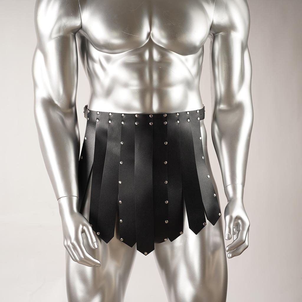 Gothic Men Gladiator Costume Roman gladiator skirt with harness PU Leather harness gifts for him